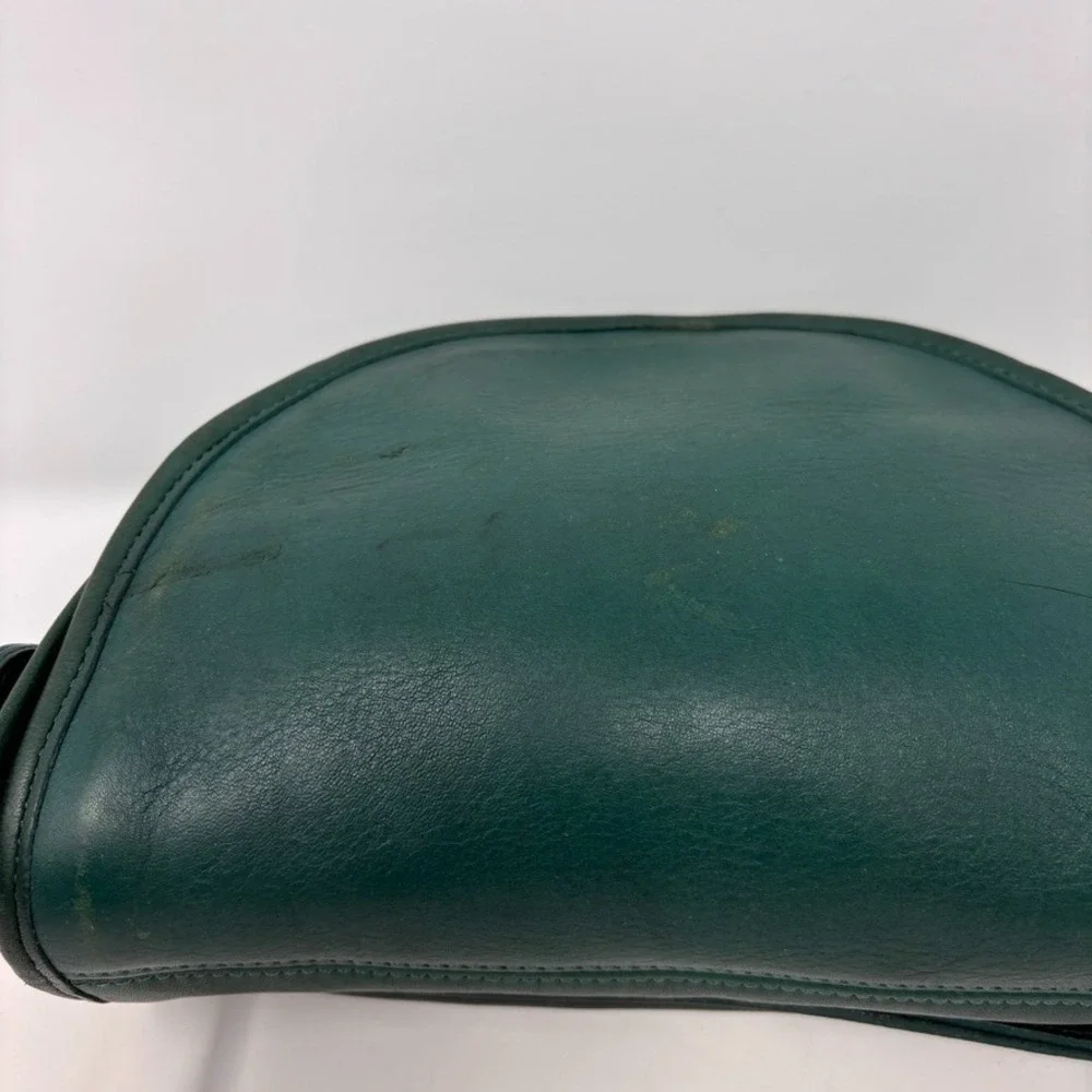 Vintage COACH Kimball Purse Jade Green Leather 9911 Crescent Crossbody USA
